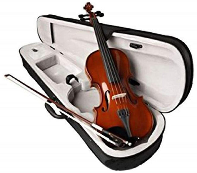 SALABLEZ Vivaldi Acoustic Violin Full Size with Bow, Rosin, Carrying Hard Case,Instrument for Beginners, Adults, Boys, Girls, Children, Kids (4/4,Brown) 