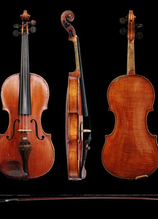 SALABLEZ Vivaldi Acoustic Violin Full Size with Bow, Rosin, Carrying Hard Case,Instrument for Beginners, Adults, Boys, Girls, Children, Kids (4/4,Brown) 