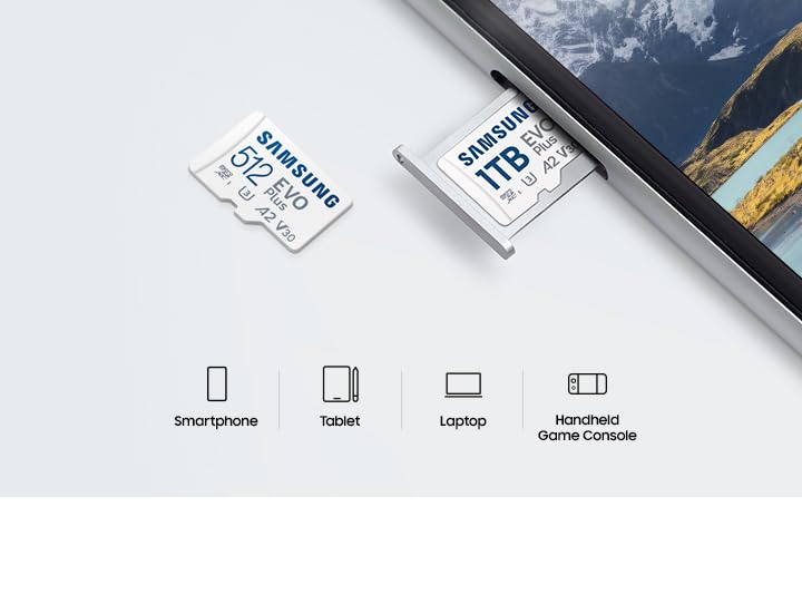 SAMSUNG EVO Plus 128GB Micro SDXC w/SD Adaptor, Up-to 160MB/s, Expanded Storage for Gaming Devices, Android Tablets and Smart Phones, Memory Card, MB-MC128SA/IN 