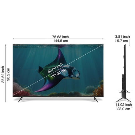 SANSUI 165 cm (65) | Ultra HD (4K) Smart Google TV | Zen Panel | Dolby Vision Atmos | Filmmaker Mode LED TV (JSW65GSUHDFF) 
