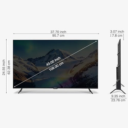 SANSUI 2025 New Launch 109cm (43) | 4K UHD Smart Google 5.0 (Android 14) | HDR10 & HLG| Dolby Vision| MEMC| HSR120 Hz| QLED TV | JSW43UG23Q (Black) 