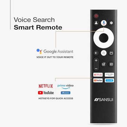 SANSUI 2025 New Launch 109cm (43) | 4K UHD Smart Google 5.0 (Android 14) | HDR10 & HLG| Dolby Vision| MEMC| HSR120 Hz| QLED TV | JSW43UG23Q (Black) 