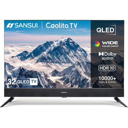 SANSUI 2025 New Launch 80 cm (32) | QLED HD Smart Coolita 3.0 with in Built Sound Bar| Dolby Audio | Surround Sound | 60Hz Refresh Rate| A+ Panel LED TV (JSS32CSQLED) 