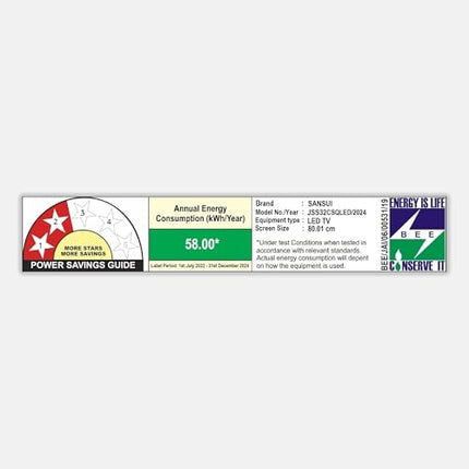 SANSUI 2025 New Launch 80 cm (32) | QLED HD Smart Coolita 3.0 with in Built Sound Bar| Dolby Audio | Surround Sound | 60Hz Refresh Rate| A+ Panel LED TV (JSS32CSQLED) 