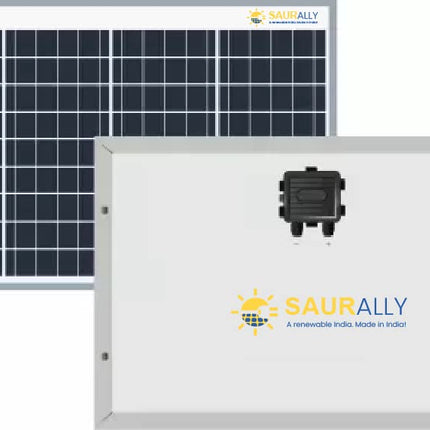 SAURALLY - A RENEWABLE INDIA. MADE IN INDIA! Aluminium Solar 40W 12V Solar Panel, 67 x 43 Cm 