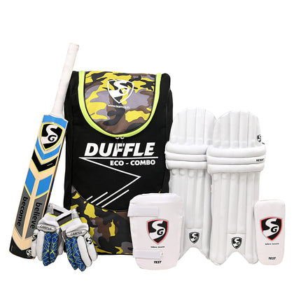 SG Summer Camp Kashmir Cricket Kit for All Ages, (Black/Grey, Size SH) 