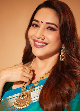 SGF11 Women's Paithani Kanjivaram Soft Silk Saree With Blouse Piece (Sea Green) 