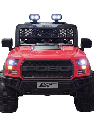 SHAKYA WORLD Pobo Battery Operated Jeep for Kids Ride on Toy Kids Car with Music & Light Electric Car Jeep Battery Car for Kids to Drive || Red Color 