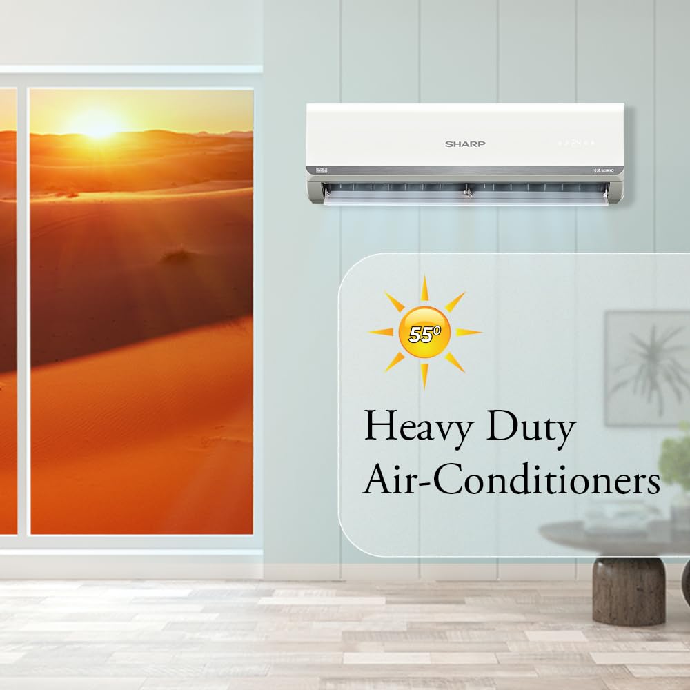SHARP 1.5 Ton 3 Star Inverter Split AC (Copper, 5in1 Convertible, Turbo Cool Technology, AntiCorrosive Gold Fin, 2025 Model, AHSI18V3BGC, White) 
