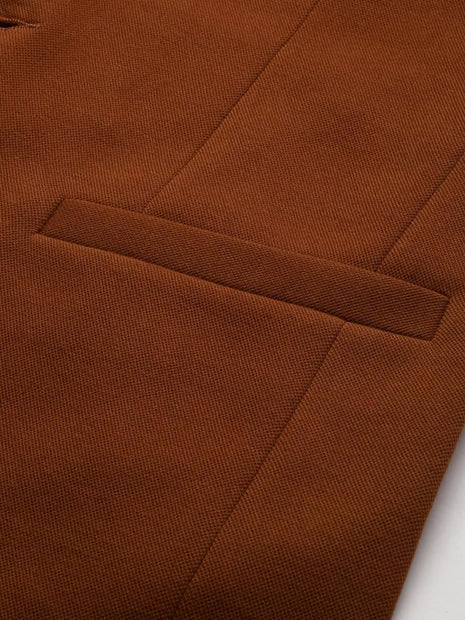 SHOWOFF Men's Notched Lapel Solid Tan Open Front Blazer-LBR-4500_Tan_M 