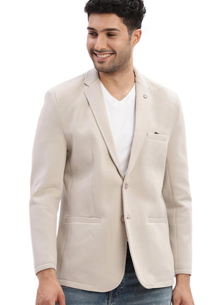 SHOWOFF Men's Single Breasted Slim Blazer (EX-Metty_Cream 