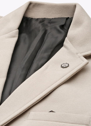 SHOWOFF Men's Single Breasted Slim Blazer (EX-Metty_Cream 