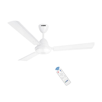 SINOX 12V DC 48" BLDC Solar Ceiling Fan 32 Watt with Remote Control High Speed 1200MM (WHITE) 