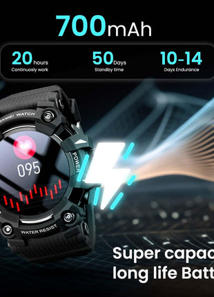 SKMEI New Launch Sport Smartwatch Full Touch Screen Dial, Zinc Alloy Frame ABS Case Men's Watch, TPU Rubber Blue Color Band, Bluetooth, Heart Rate, Blood Pressure & Oxygen Detection-S231 (Blue) 