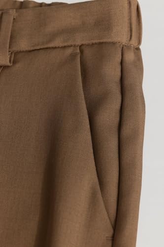 SNITCH Brown Plain Relaxed Fit Trousers 