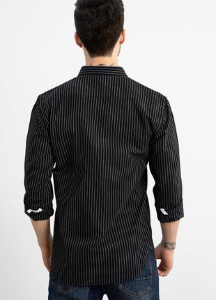 SNITCH Cotton Lining Regular Fit Shirt for Men (Black, S) 