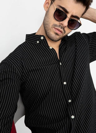 SNITCH Cotton Lining Regular Fit Shirt for Men (Black, XXL) 