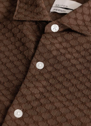 SNITCH Ludvig Light Brown Textured Shirts 