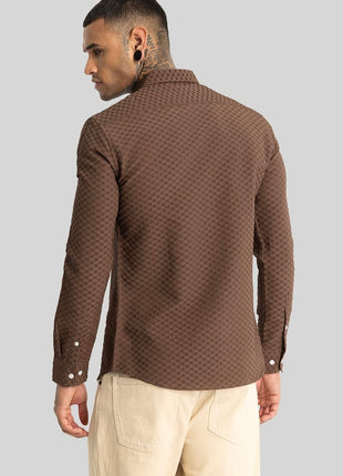 SNITCH Ludvig Light Brown Textured Shirts 