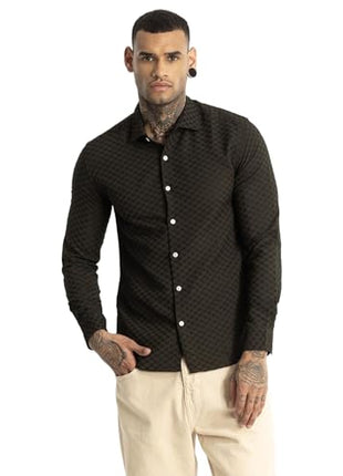 SNITCH Ludvig Olive Textured Shirts 