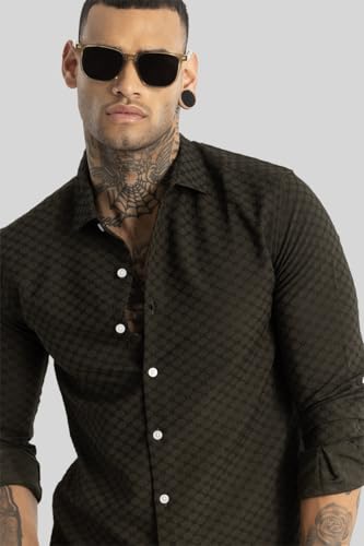SNITCH Ludvig Olive Textured Shirts 