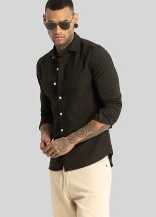 SNITCH Ludvig Olive Textured Shirts 