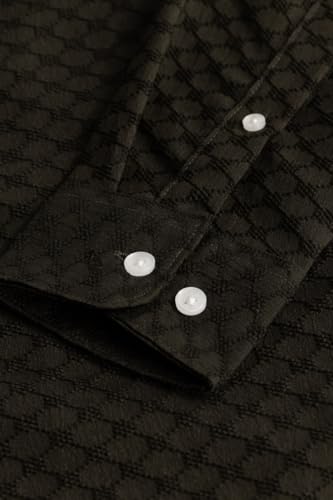 SNITCH Ludvig Olive Textured Shirts 