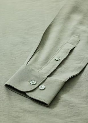 SNITCH Men Casual Shirt | Slim Fit Full Sleeve Classic Collar Solid Pattern | Premium Viscose Blend & Breathable Fabric for Everyday & Semi-Formal Wear | Sage Green 
