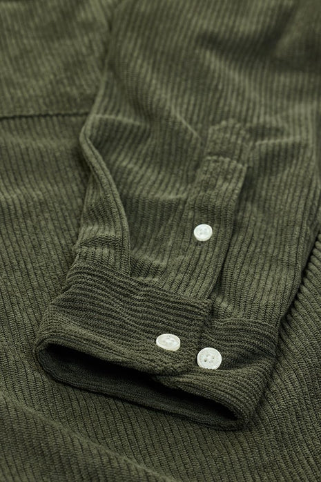 SNITCH Men's Casual Shirt | Slim Fit Long Sleeve Button Down Collar Solid Pattern | 100% Polyester Textured Fabric, Machine Washable | Olive Green 