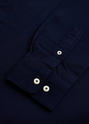SNITCH Navy Slim Fit Solid Oxford Shirts 