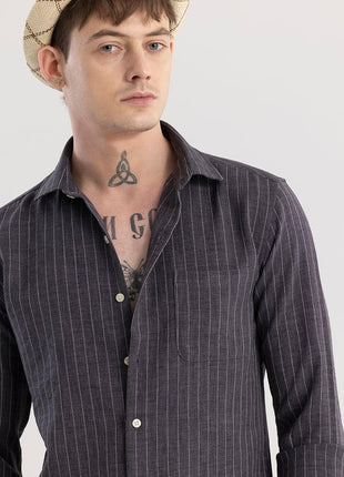 SNITCH Solstice Grey Stripe Shirt 