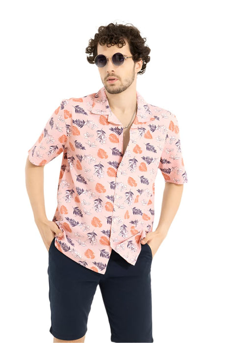 SNITCH Tropic Seer Sucker Pink Shirt|Anti-Dust|Coin Pocket |Two Patch Pocket |Comfort Stretch 