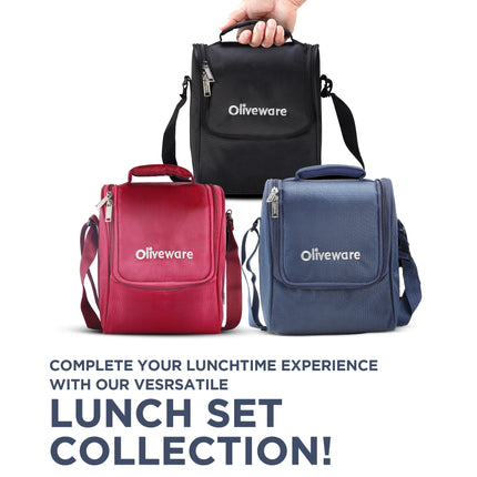 SOPL-OLIVEWARE Teso Pro Lunch Box with Cutlery, 3 Microwave Safe Inside Containers with BPA Free Lids(290ml, 450ml & 600ml), Plastic Pickle Box(130ml), Steel Water Bottle(750ml) - Blue 