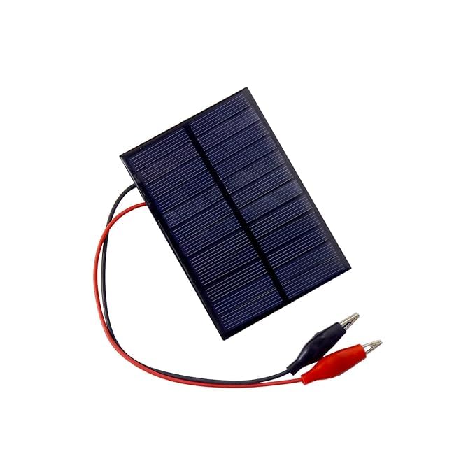 SP Electron Pack of 1 Pcs 99mm X 69mm 6v 180mah Rectangle Shape Polycrystalline Mini Epoxy Solar Panels with Alligator Clip 