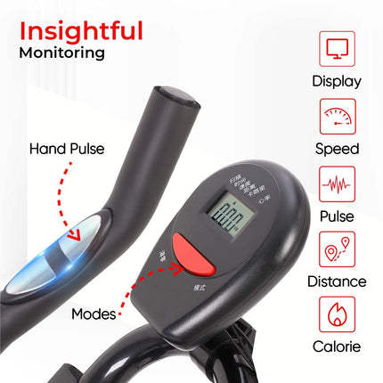 SPARNOD FITNESS SSB-08 Spin Bike Exercise Cycle For Home Gym With 8kg Flywheel, LED Display, Pulse Sensor, Adjustable Resistance, Silent Belt Drive,4-Way Adjustable Cushioned Seat And 2-Way Handlebar 