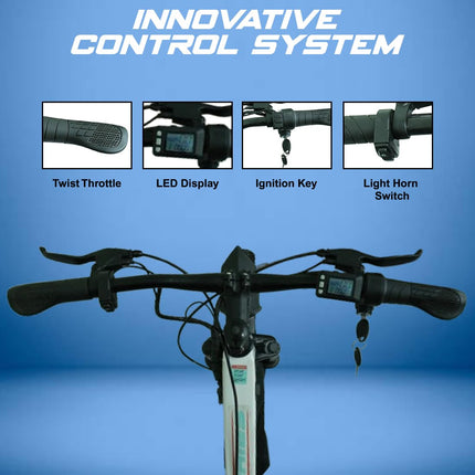 SS Bikes CargoX Heavy Duty Electric Cycle, 50 KM Range, 36V/10Ah Internal Battery, 350W BLDC Motor, Front Suspension Dual Disc Brakes, LED Display, Headlight, Top Speed 25KM, 2 Years Warranty on Motor 