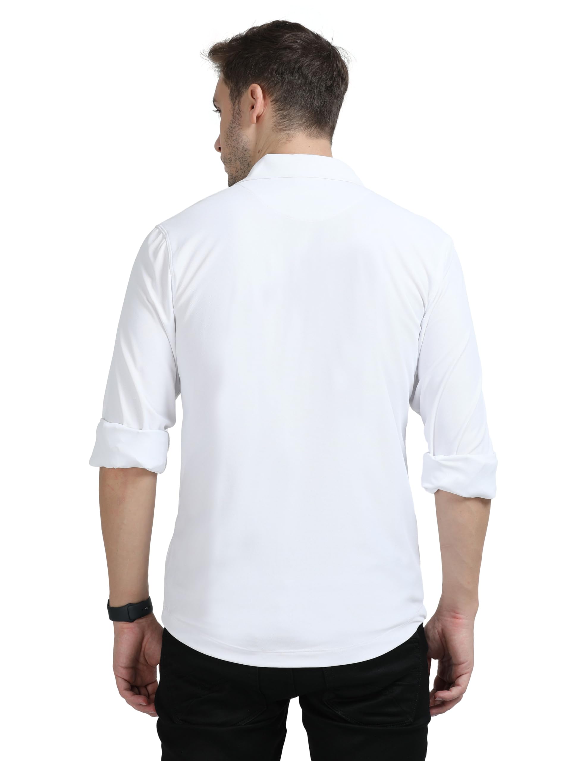 STELLERS Men's Premium Full Sleeve Shirt | Feather Touch Feel| Regular Fit| Odour Resistant| Anti-Static| Wrinkle Free| Quick Dry | Stretchable| Lightweight| Sweat-Proof White 