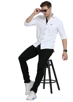 STELLERS Men's Premium Full Sleeve Shirt | Feather Touch Feel| Regular Fit| Odour Resistant| Anti-Static| Wrinkle Free| Quick Dry | Stretchable| Lightweight| Sweat-Proof White 