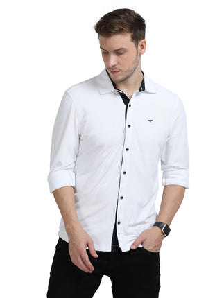 STELLERS Men's Premium Full Sleeve Shirt | Feather Touch Feel| Regular Fit| Odour Resistant| Anti-Static| Wrinkle Free| Quick Dry | Stretchable| Lightweight| Sweat-Proof White 