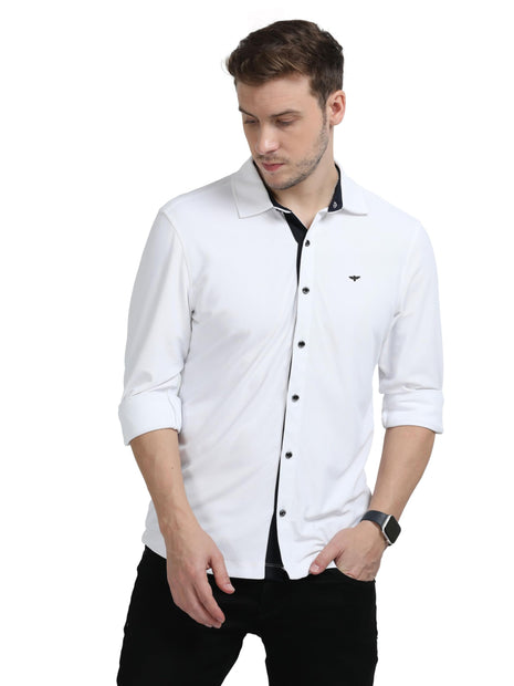 STELLERS Men's Premium Full Sleeve Shirt | Feather Touch Feel| Regular Fit| Odour Resistant| Anti-Static| Wrinkle Free| Quick Dry | Stretchable| Lightweight| Sweat-Proof White 