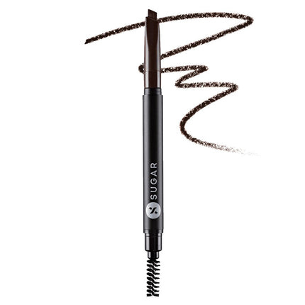 SUGAR Cosmetics Arch Arrival Brow Definer | Brow Pencil with Spoolie | Lasts Upto 12hrs | Pigmented Eyebrow Pencil |Long Lasting & Natural Finish | 3.5gm | Jerry Brown 