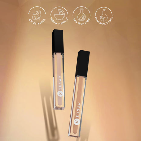 SUGAR Cosmetics Auto Correct Creaseless Matte Cream For All Skin Typesy Full Coverage Concealer (Golden Undertone) - 12 Con Leche (For Light Skin Tone) 