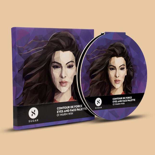 SUGAR Cosmetics Contour De Force Eyes And Face Palette | Pigmented, Long- lasting & Smudgeproof | Includes Blush, Bronzer, Highlighter and 6 Eyeshadow shades - 01 Warm Win | 20.3 gm 