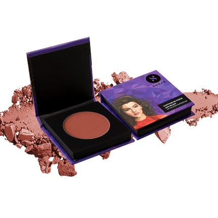 SUGAR Cosmetics Contour De Force Mini Blush for Face | Face Blusher for Face Makeup | Smooth Texture | Matte & Blendable | Paraben & Cruelty Free | 4gm | Salmon Superstar (Warm Peach Blush) 