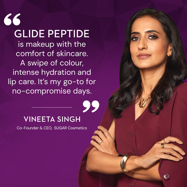 SUGAR Cosmetics Glide Peptide SPF50 PA+++ Lip Treatment | Infused Hyaluronic Acid, Ceramides & Vitamin E | Tinted Lip Balm | 10ml - 03 Berry Blast 