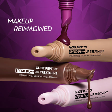 SUGAR Cosmetics Glide Peptide SPF50 PA+++ Lip Treatment | Infused Hyaluronic Acid, Ceramides & Vitamin E | Tinted Lip Balm | 10ml - 03 Berry Blast 