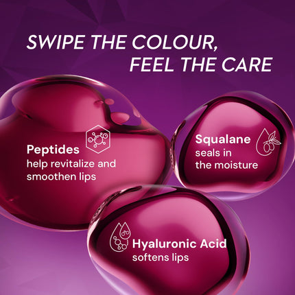 SUGAR Cosmetics Glide Peptide Serum Lipstick with Hyaluronic Acid & Vitamin E | Velvet Matte Finish | Long Lasting & Pigmented | 1 Swipe Full Coverage | 4.2gm - 06 Moscow Mulberry 