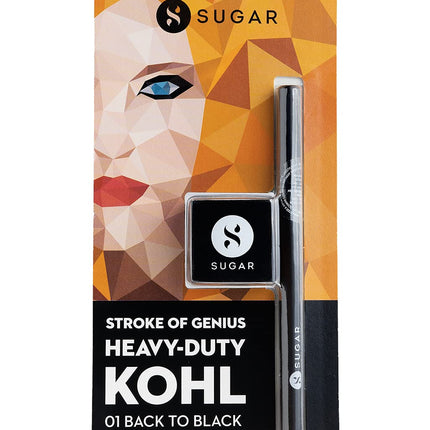 SUGAR Cosmetics Stroke Of Genius Heavy-Duty Kohl with Sharpner | Long Lasting, Smudge Proof & Waterproof Kajal Pencil | Matte Finish | 1.2gm - 01 Back To Black (Black) 