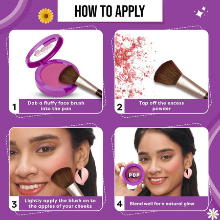 SUGAR POP Ultra HD Blush 01 Rose - 10 gms - Richly Pigmented | Ultra Matte | Blendable | Suits all skin tones 