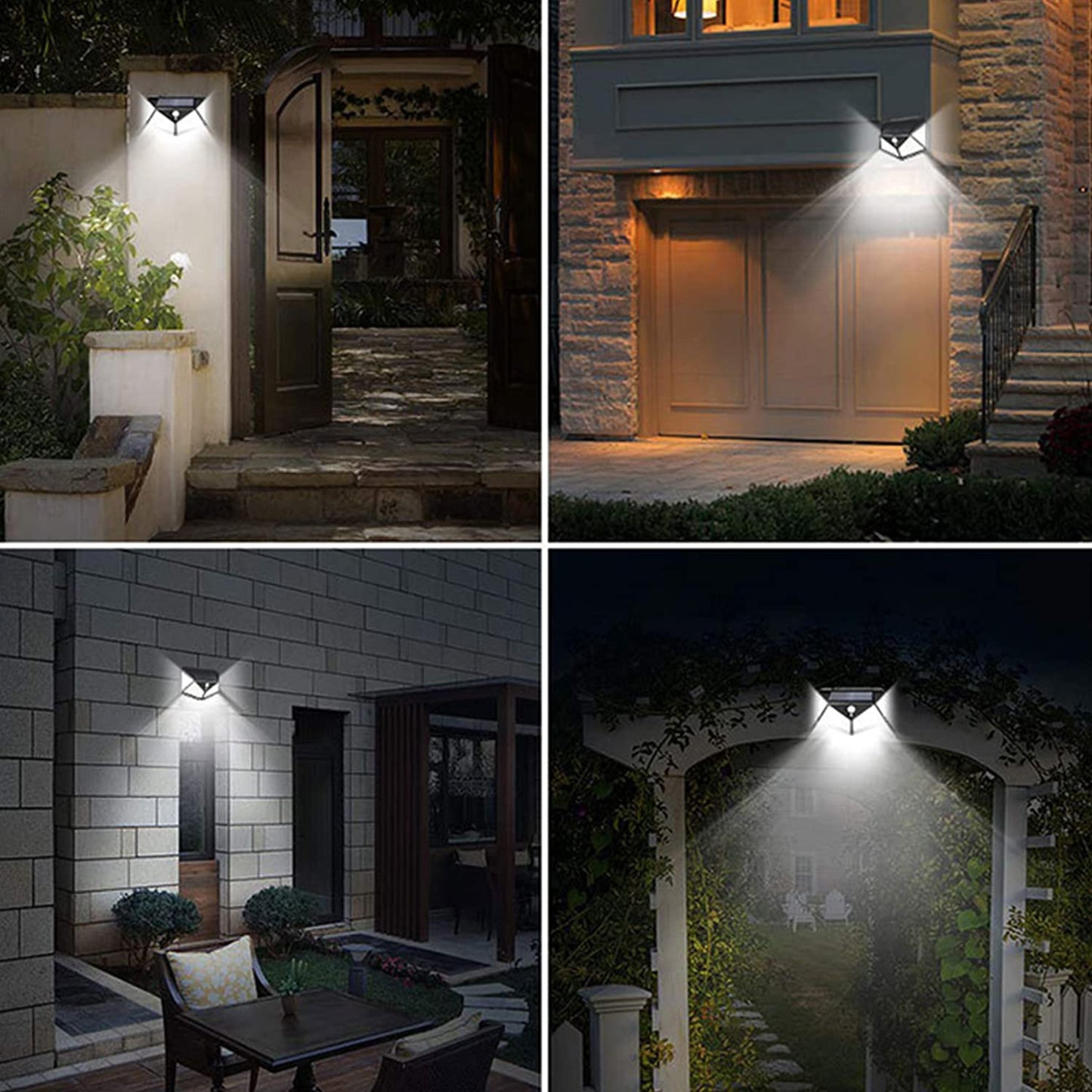SUNET 100-LED Motion Sensor Outdoor Light IP65 Waterproof Wireless Led Solar Outdoor Lights Bright for Backyard Garden Fence Patio Front Door Garage Deck Pathway Porch 
